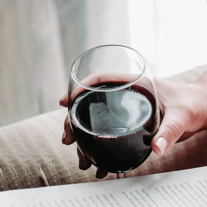 a glass of wine