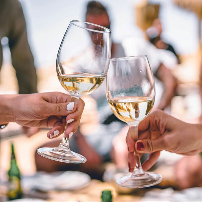 two wine glasses